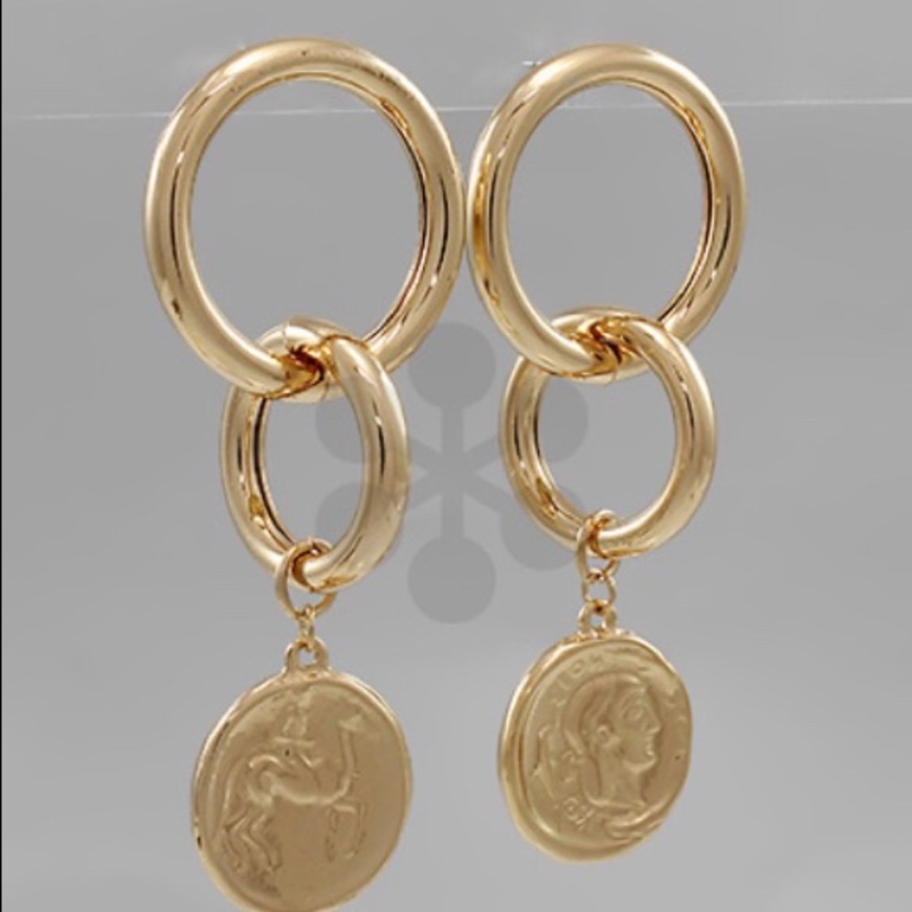Coin & Link Earrings